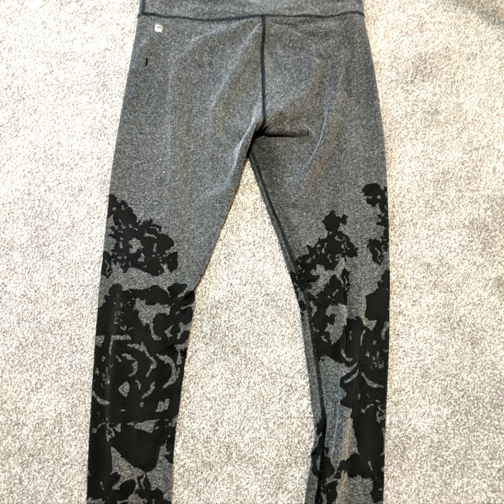 Fabletics comfy leggings with burnout pattern on calves